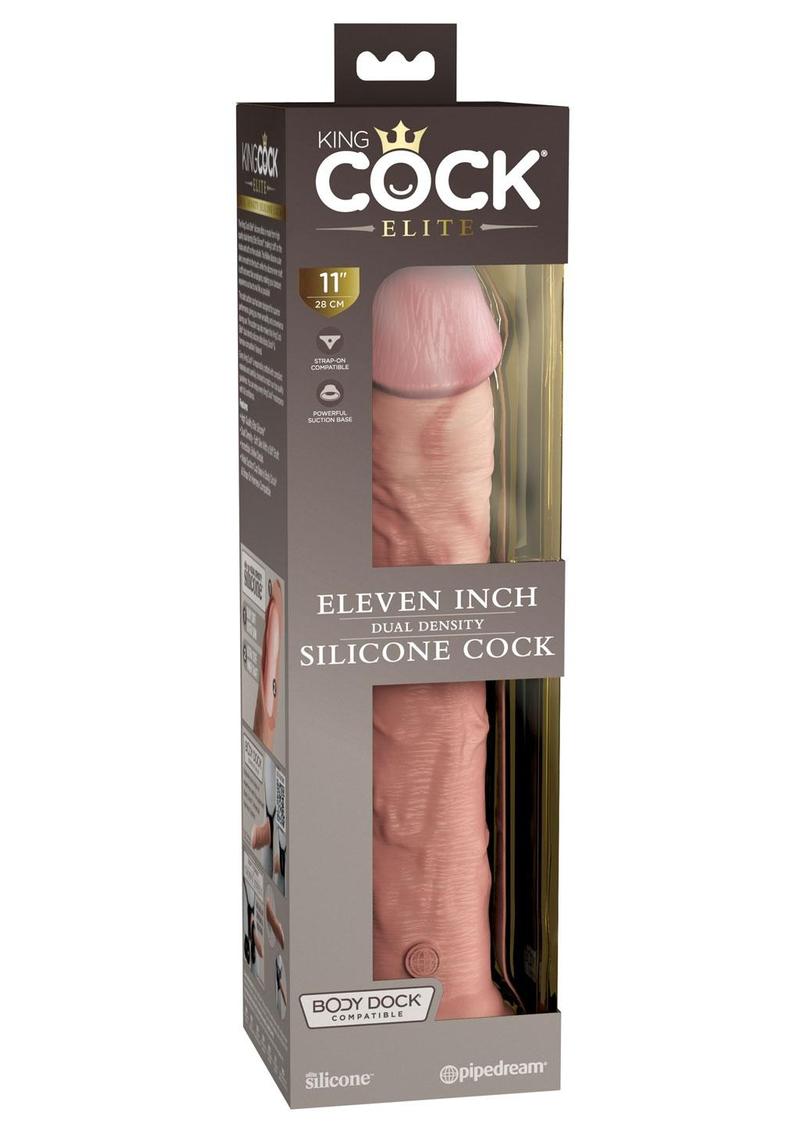 King Cock Elite Dual Density Silicone Dildo - Vanilla - 11in