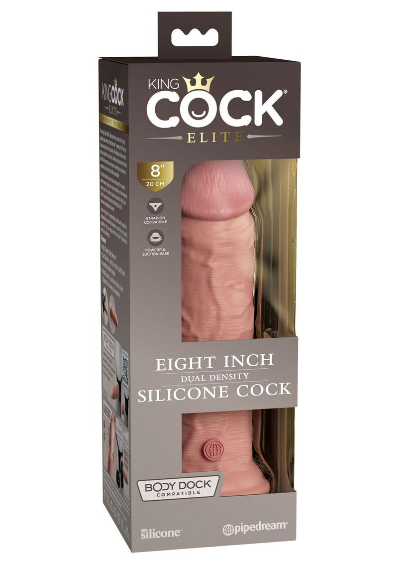 King Cock Elite Dual Density Silicone Dildo - Vanilla - 8in