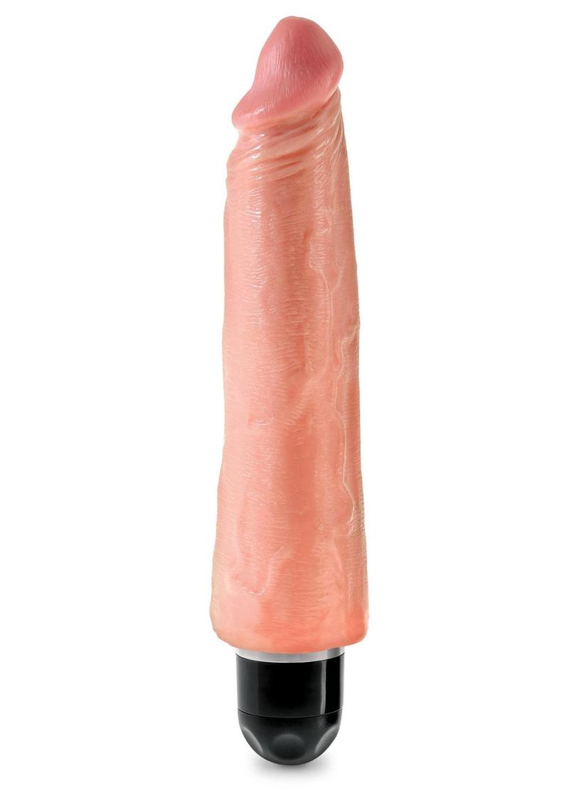 King Cock Vibrating Stiffy Dildo - Vanilla - 8in