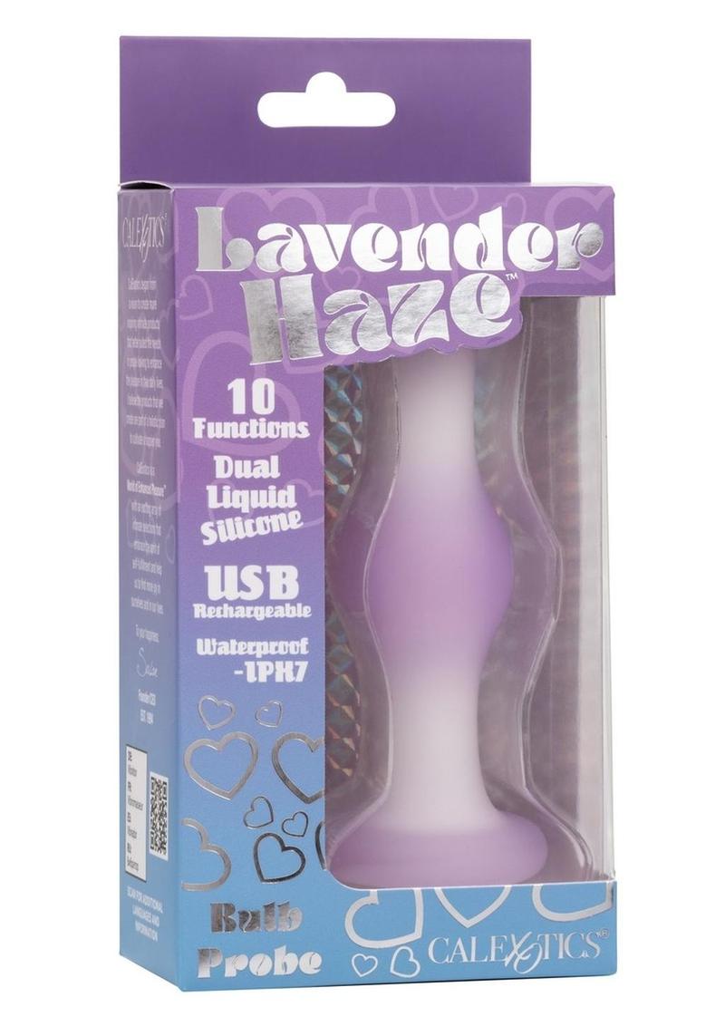 Lavender Haze Bulb Probe Silicone Rechargeable Anal Plug - Purple/White