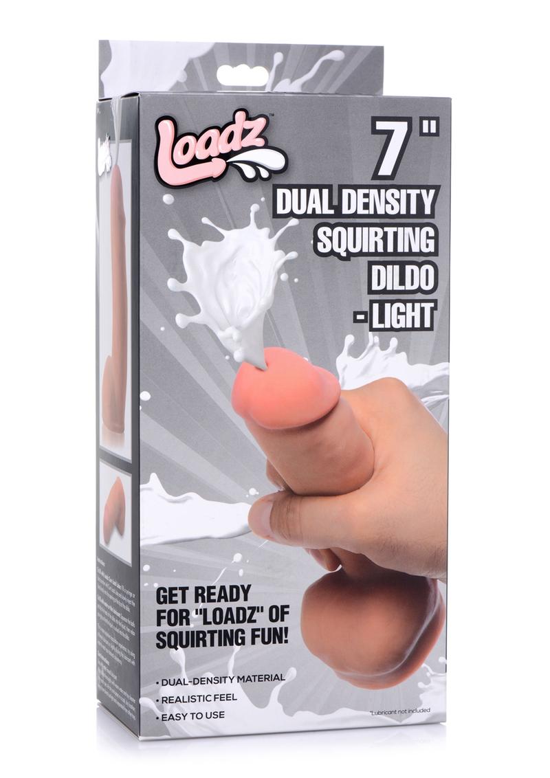 Loadz Dual Density Squirting Dildo - Vanilla - 7in