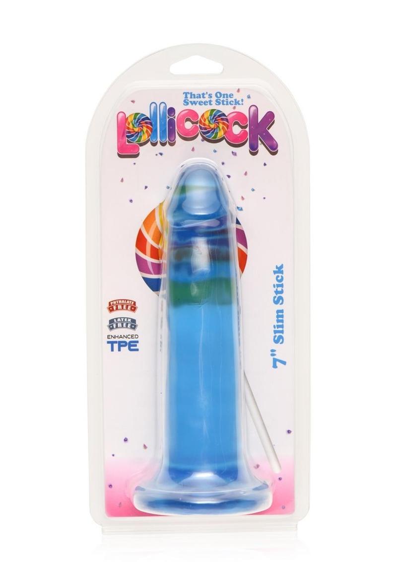 Lollicock Slim Stick Dildo - Berry Ice/Blue - 7in