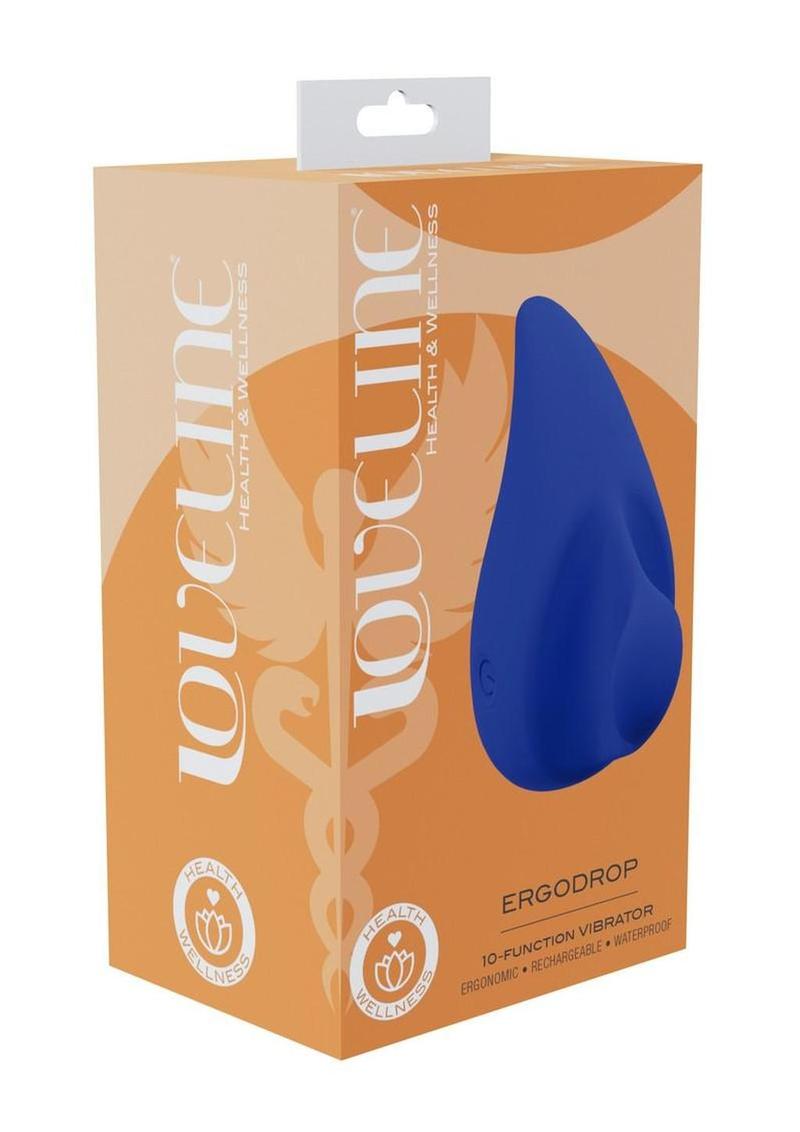 Loveline Ergodrop 10 Function Silicone Vibrator - Blue