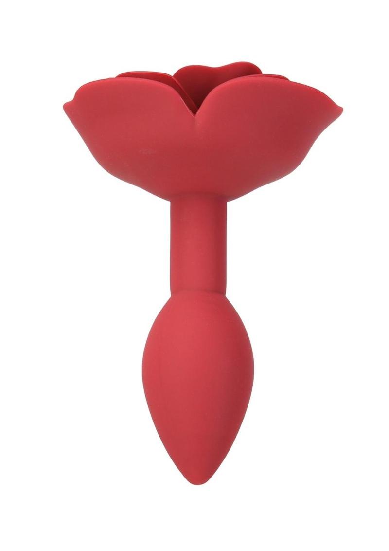 Lux Active Red Rose Silicone Anal Plug - Red