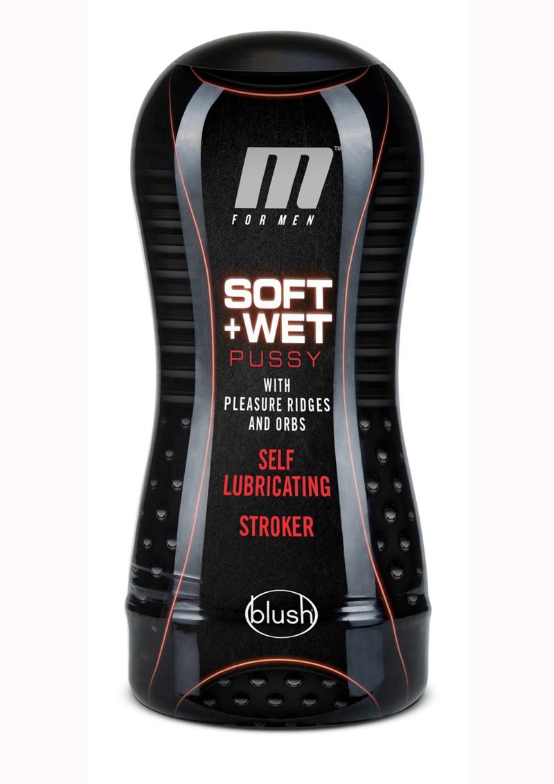 M For Men Soft and Wet Self Lubricating Masturbator Cup Ridge/Orb - Pussy - Flesh/Vanilla