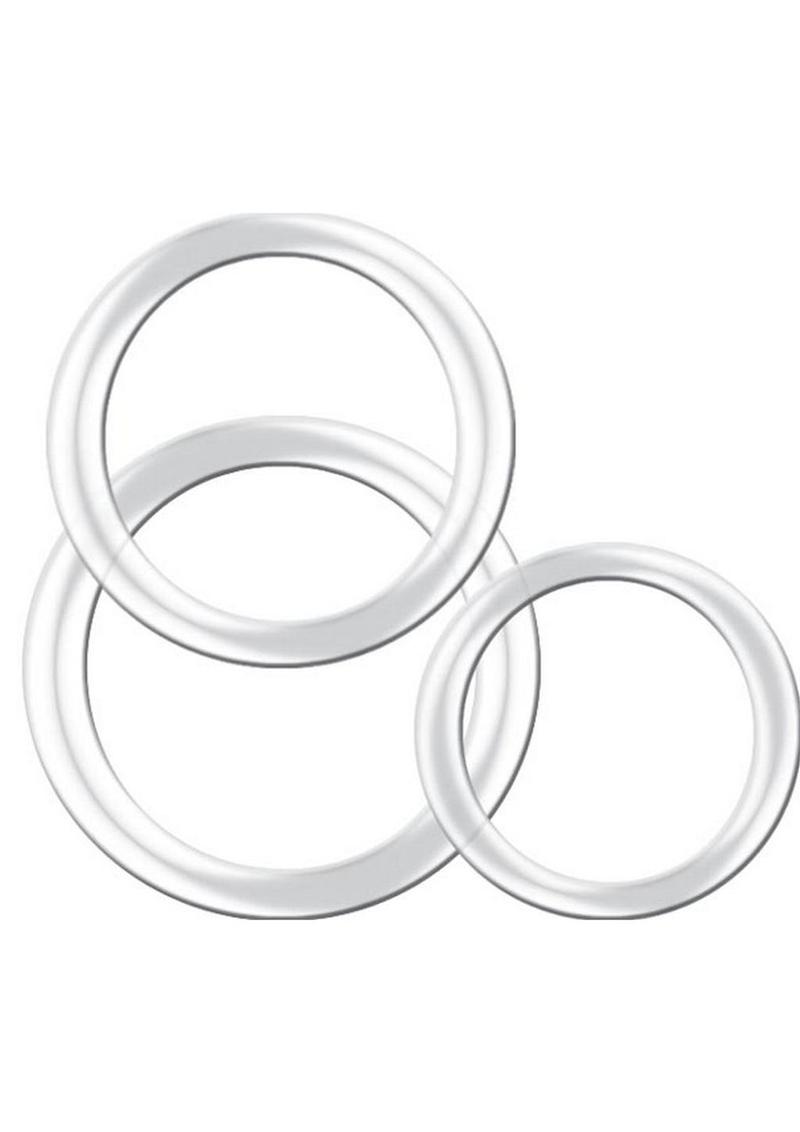 Magnum Force The Ultimate Silicone Cock Ring Set (3 Sizes - Clear