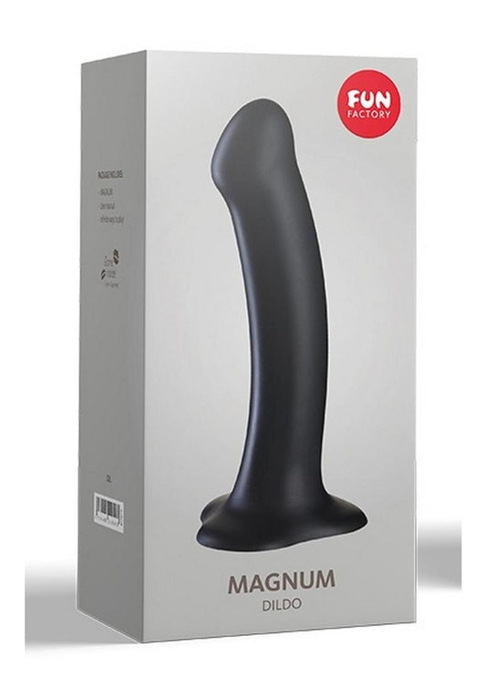 Magnum Silicone Dildo with Suction Cup Base - Black