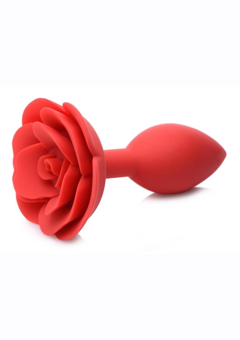 Master Series Booty Bloom Silicone Rose Anal Plug - Red - Large