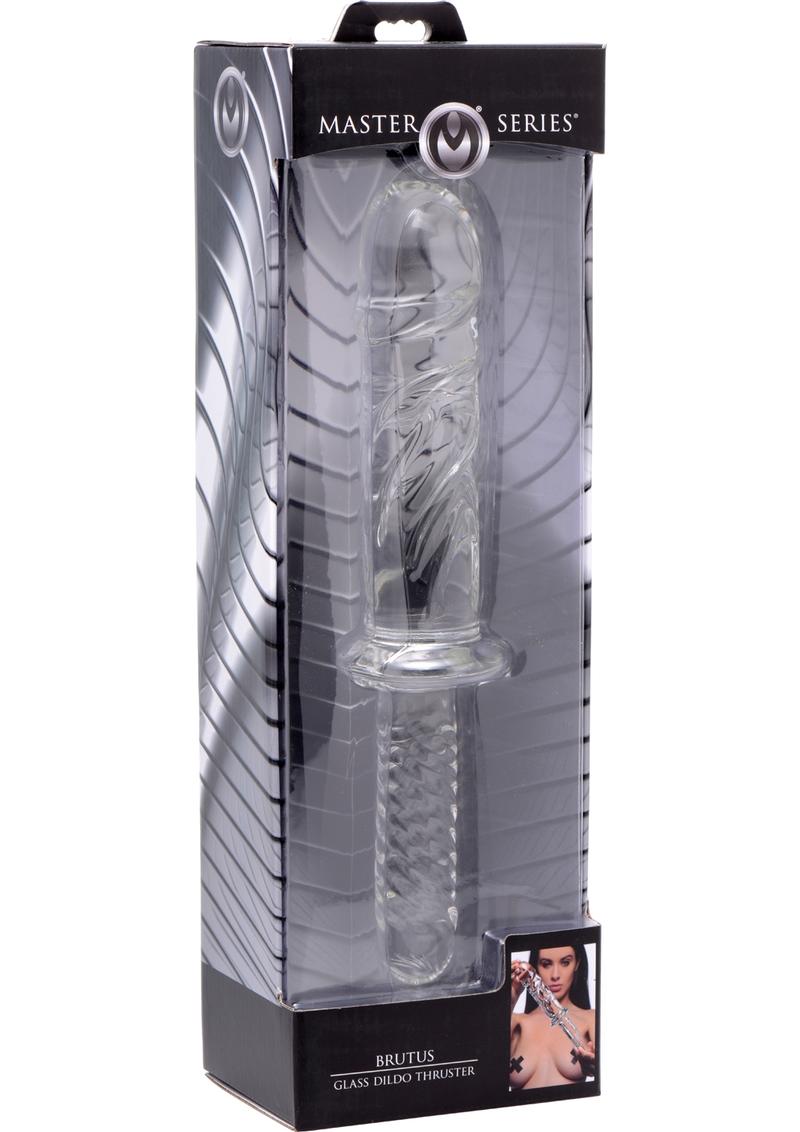 Master Series Brutus Glass Dildo Thruster - Clear