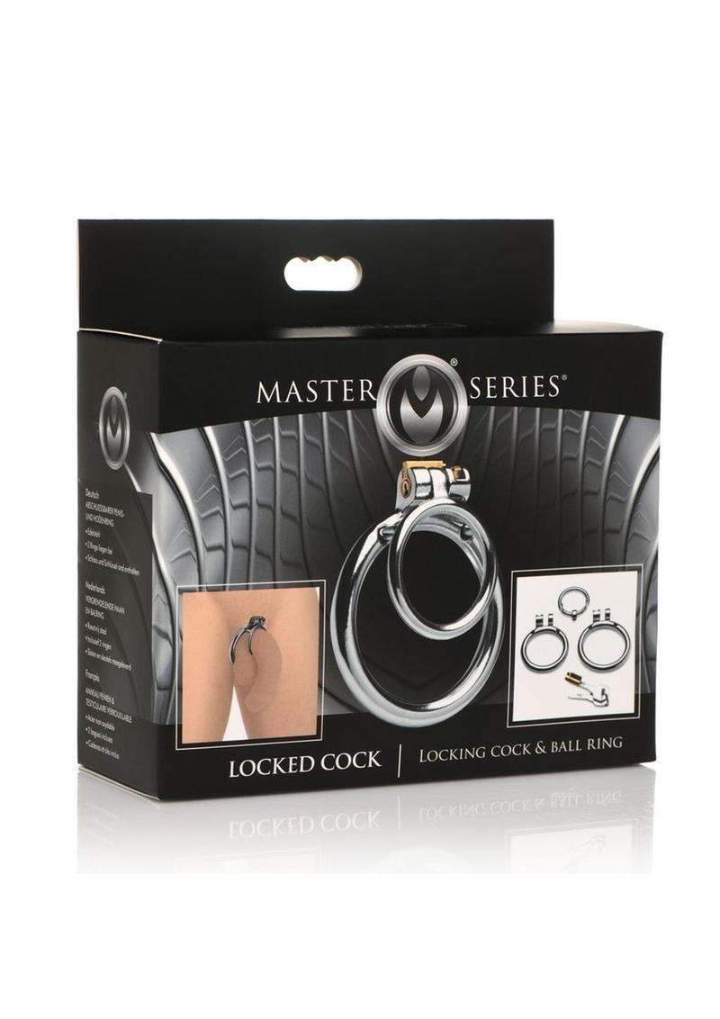 Master Series Locked Cock Stainless Steel Locking Cock and Ball Ring