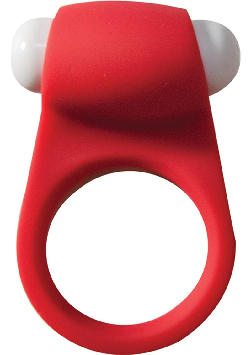 Maxx Gear Pleasure Ring Silicone Vibrating Cock Ring - Red