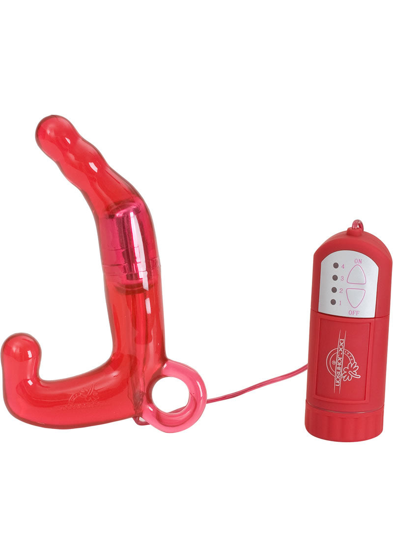 Men's Pleasure Wand Vibrating Prostate Stimulator with Remote Control - Red