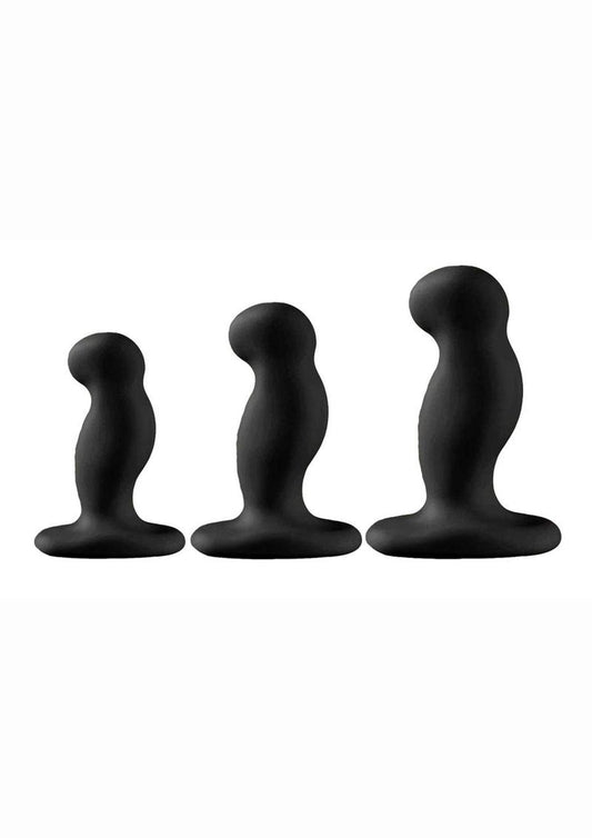 Nexus Gplaytrio+ Unisex Rechargeable Silicone Vibrator - Black - 3 Piece/Set