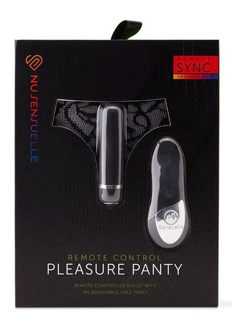 Nu Sensuelle Pleasure Panty Rechargeable Silicone Remote and Bullet Panty Vibe - Black