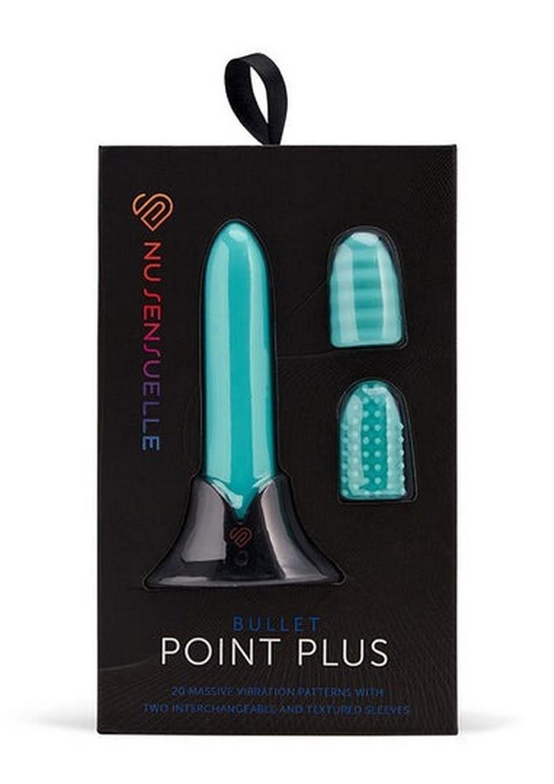 Nu Sensuelle Point Plus Rechargeable Silicone Bullet - Blue/Tiffany Blue