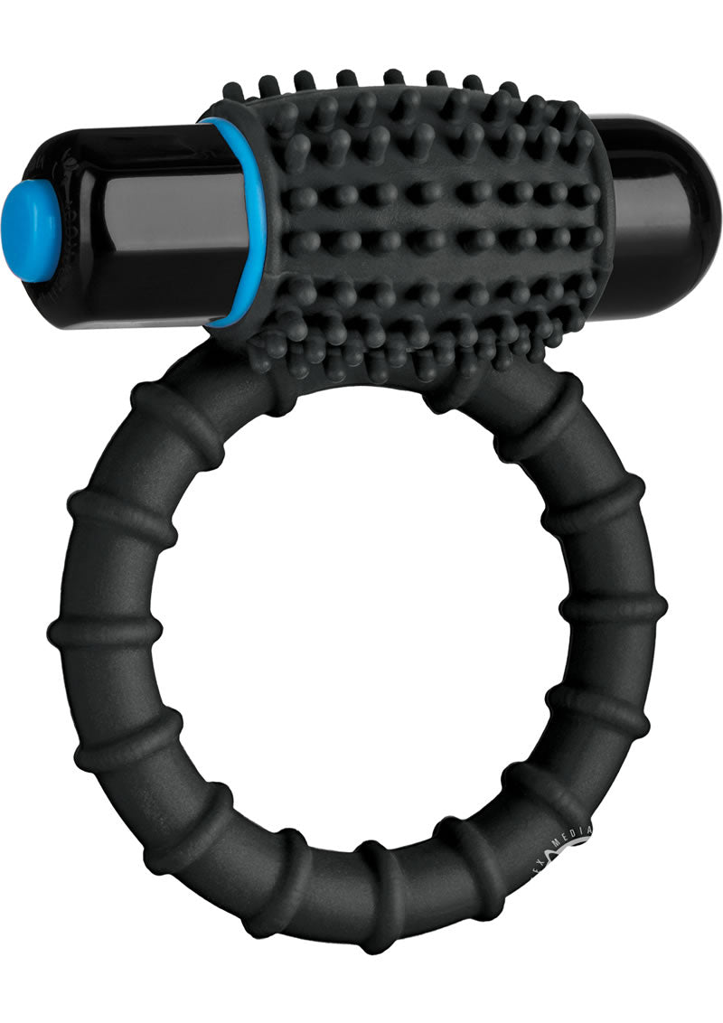 Optimale Silicone Vibrating Cock Ring with Bullet - Black