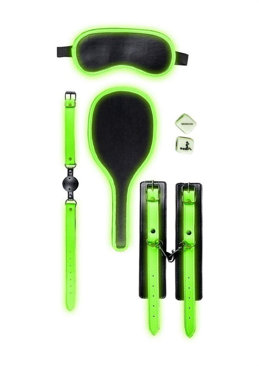 Ouch! Bondage Kit #1 - Black/Glow In The Dark/Green