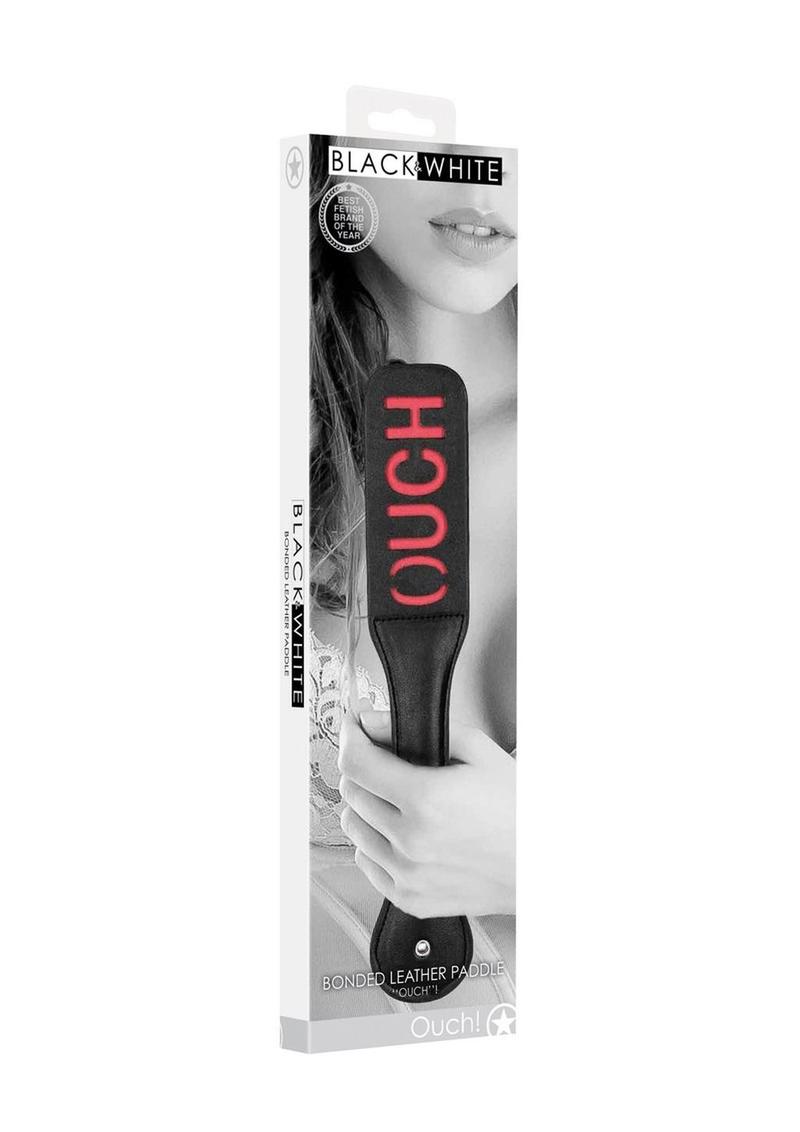 Ouch! Bonded Leather Paddle - Black/Red