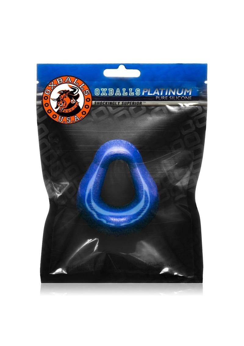 Oxballs Hung Padded Silicone Cock Ring - Blue - 3in