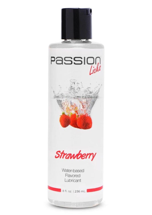 Passion Licks Strawberry Water Based Flavored Lubricant - 8oz