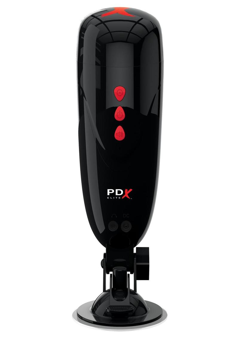 Pipedream Extreme Elite Rechargeable Dirty Talk Starter Masturbator - Pussy - Black/Flesh/Vanilla