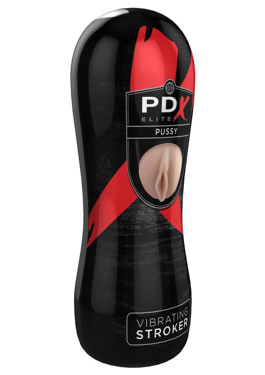 Pipedream Extreme Elite Vibrating Pussy Masturbator with Bullet - Pussy - Black/Flesh/Vanilla