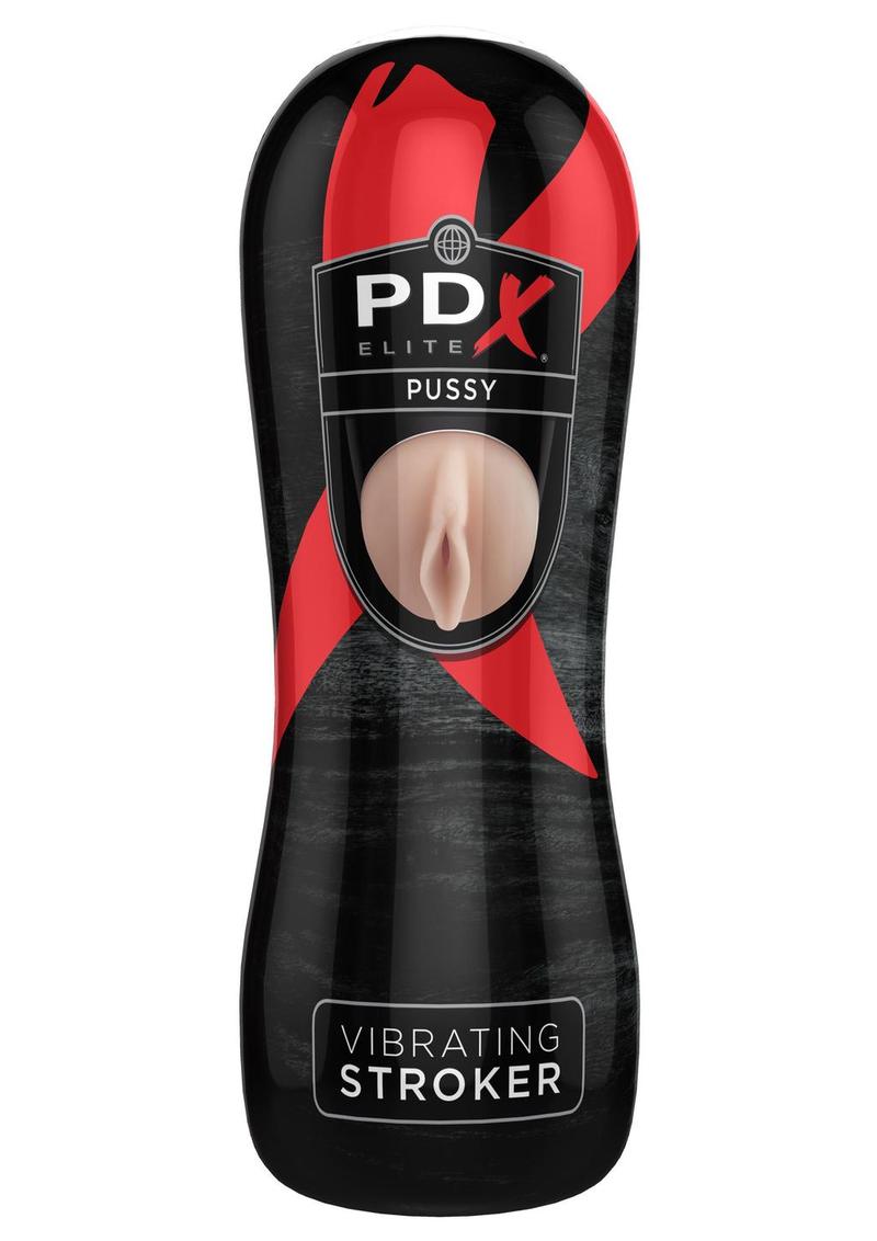 Pipedream Extreme Elite Vibrating Pussy Masturbator with Bullet - Pussy - Black/Flesh/Vanilla