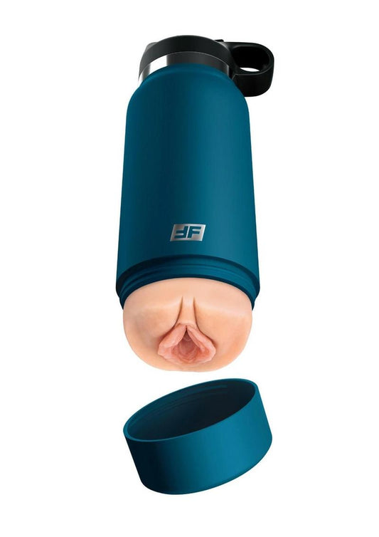 Pdx Plus Fuck Flask Private Pleaser Pussy Stroker - Blue/Vanilla