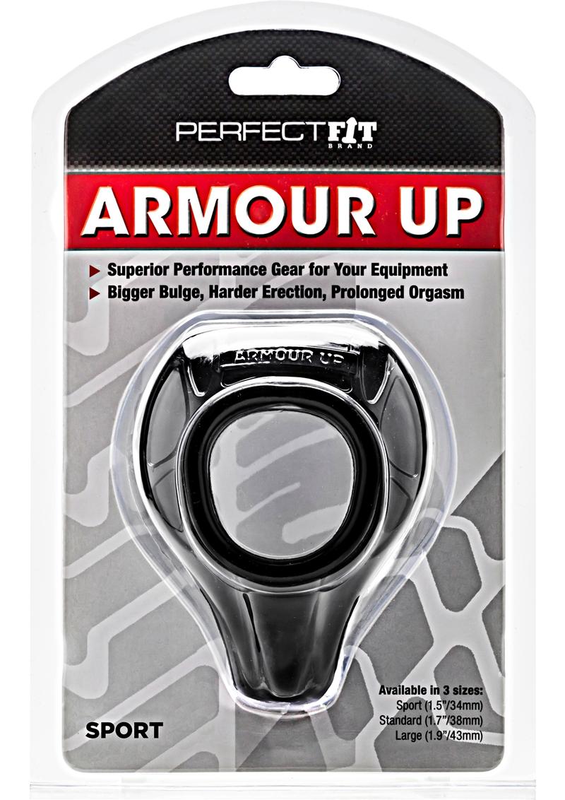 Perfect Fit Armour Up Sport Cock Ring - Black