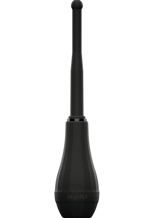 Perfect Fit Ergoflo Director 8in Silicone Flex Tip Anal Douche - Black