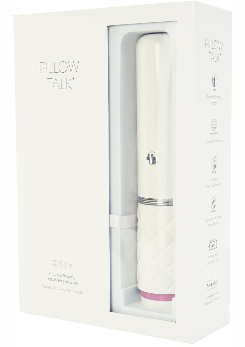 Pillow Talk Feisty Silicone Thrusting and Vibrating Massager - Pink