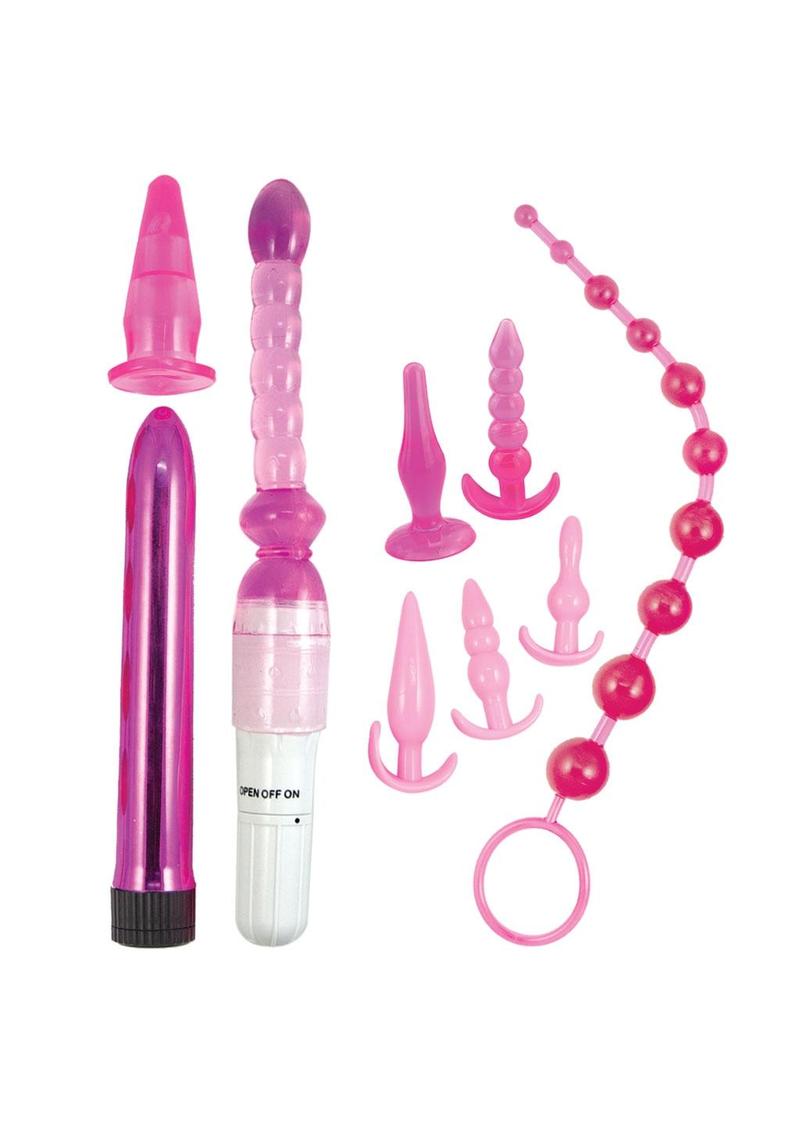 Pink Elite Collection Vibrating Supreme Anal Play Kit