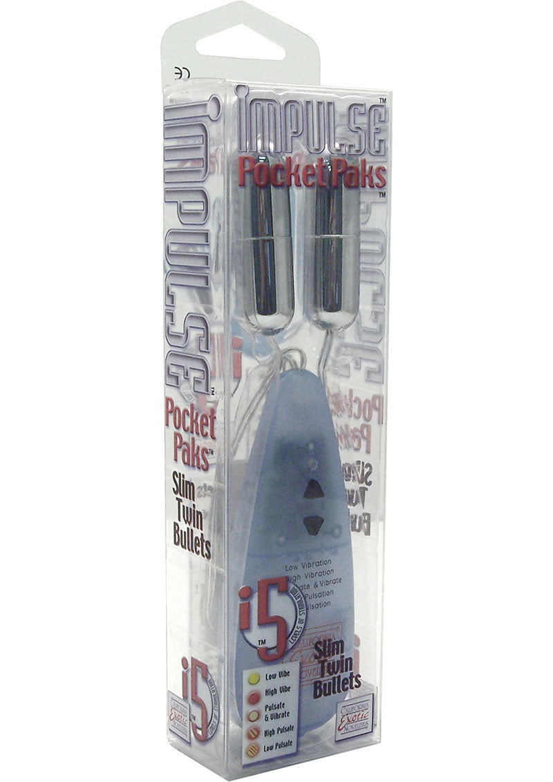 Pocket Exotics Impulse Slim Twin Bullets - Silver