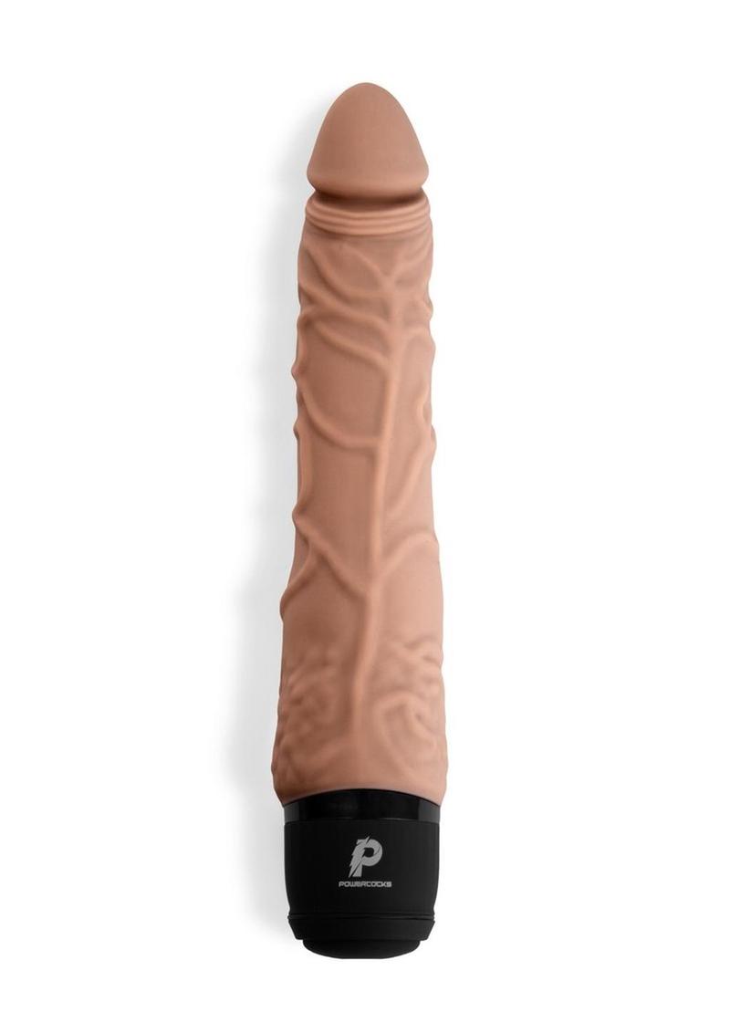 Powercocks Silicone Realistic Vibrator - Caramel - 7in