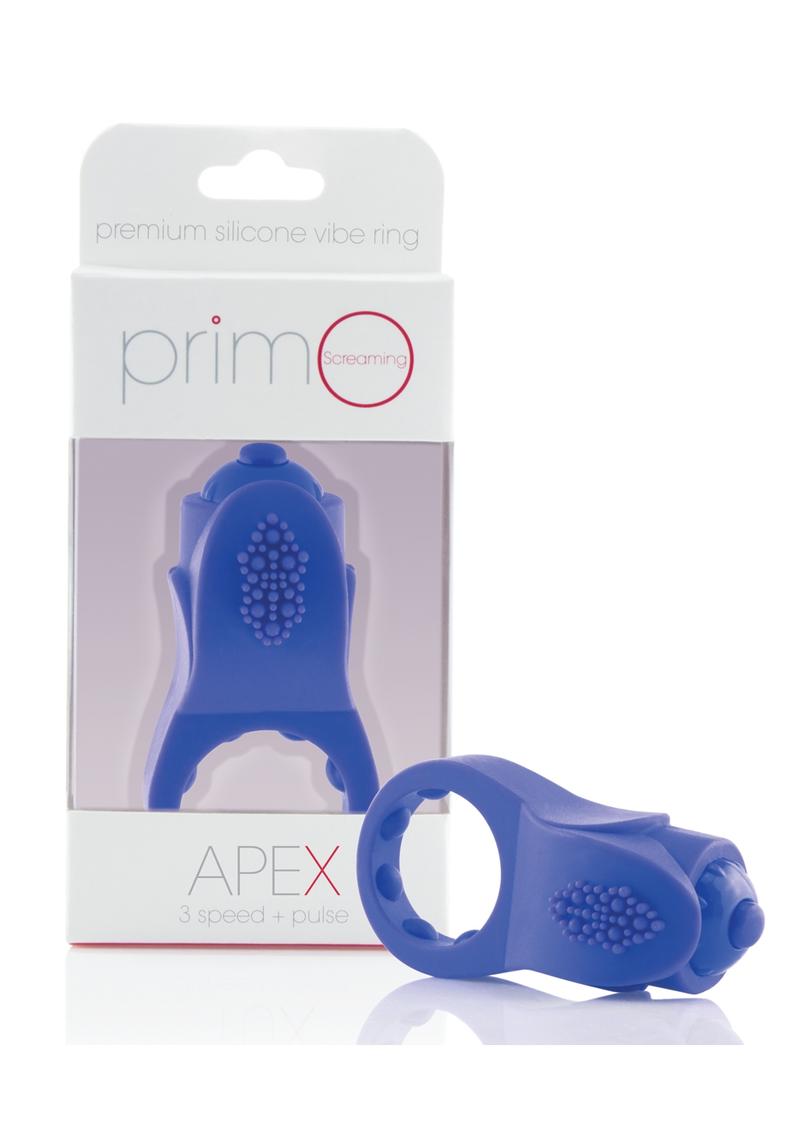 Primo Apex Silicone Vibrating Ring - Blue