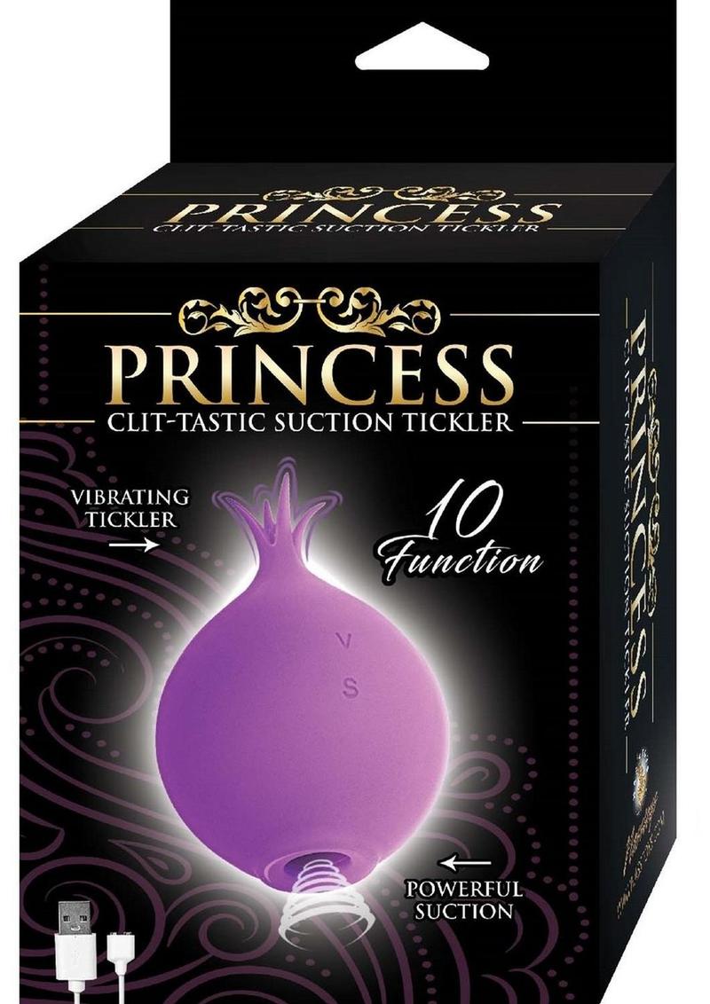 Princess Clit-Tastic Rechargeable Silicone Suction Tickler - Lavender/Purple