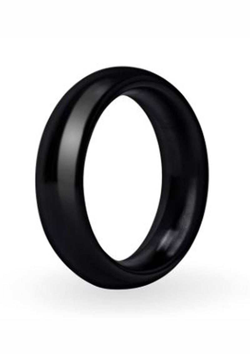 Prowler Red Aluminum Cock Ring - Black/Metal - 40mm