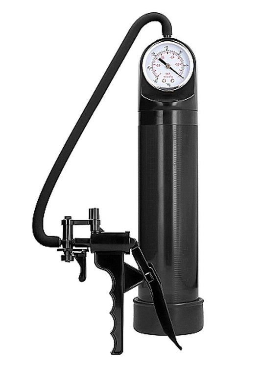 Pumped By Shots Elite Penis Pump with Advanced Psi Gauge - Black