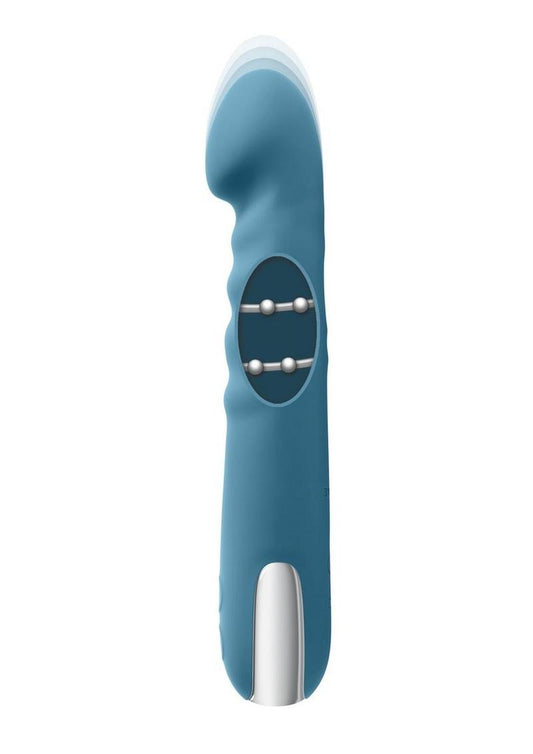 Queen Of All Trades - Rechargeable Silicone Dual Vibrator - Blue