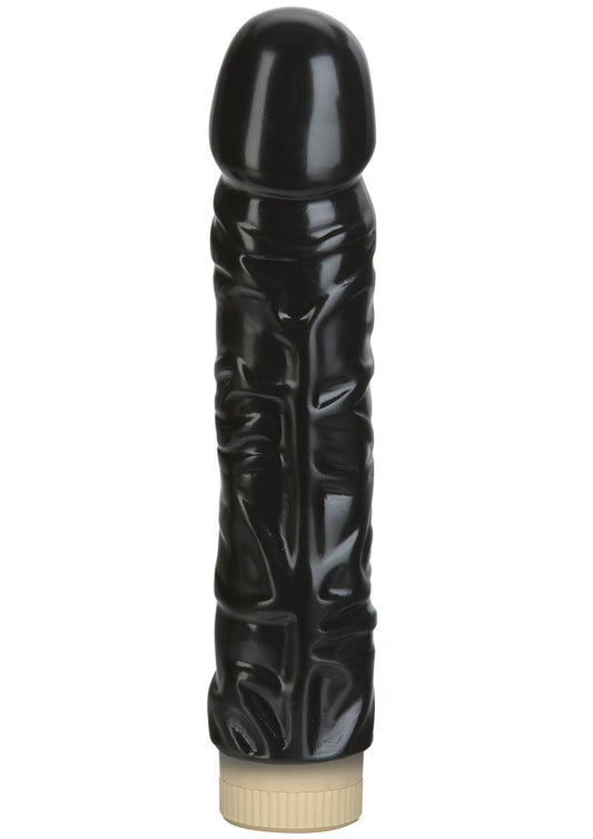 Quivering Cock Vibrating Dildo - Black - 8in