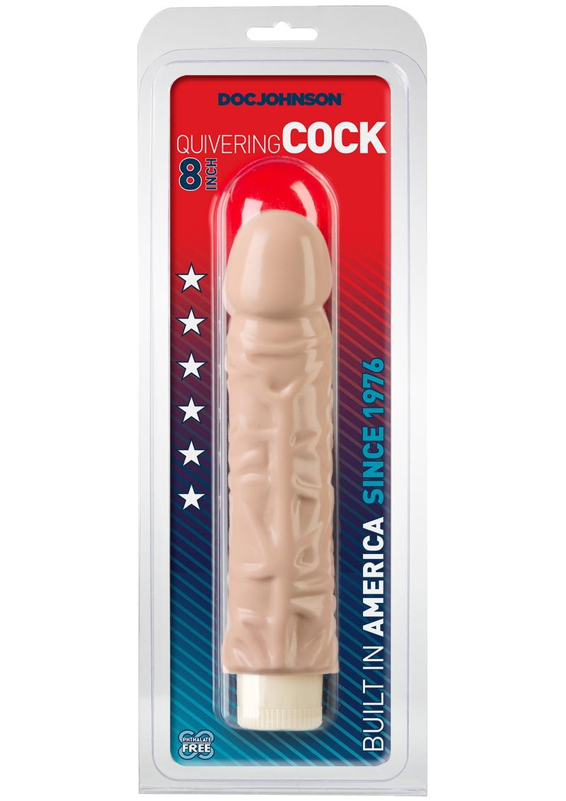 Quivering Cock Vibrating Dildo - Vanilla - 8in