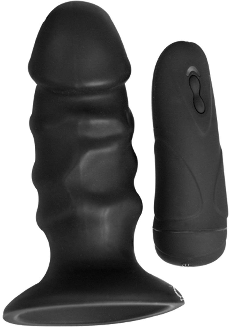 Ram Pulsating Butt Plug Vibrating - Black - 4in