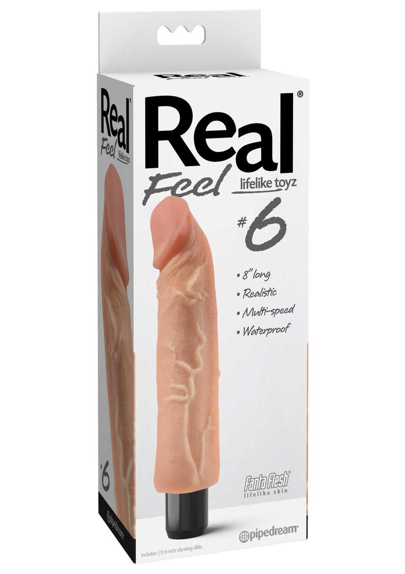 Real Feel Lifelike Toyz No. 6 Realistic Vibrating Dildo - Vanilla - 8in