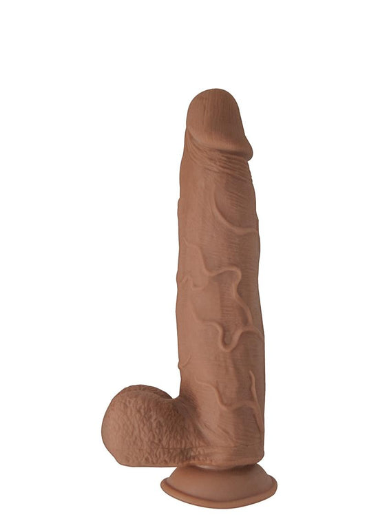 Realcocks Dual Layered #9 Bendable Thick Dildo - Caramel - 9in