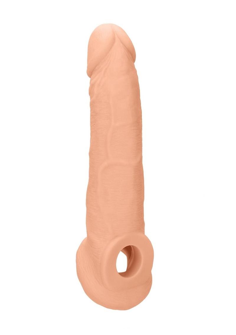 Realrock Skin Penis Extender with Rings - Vanilla - 9in