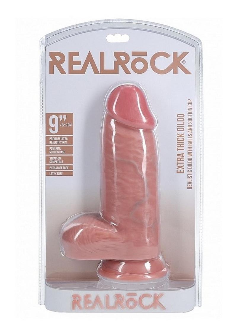 Realrock Ultra Realistic Skin Extra Thick with Balls - Vanilla - 9in