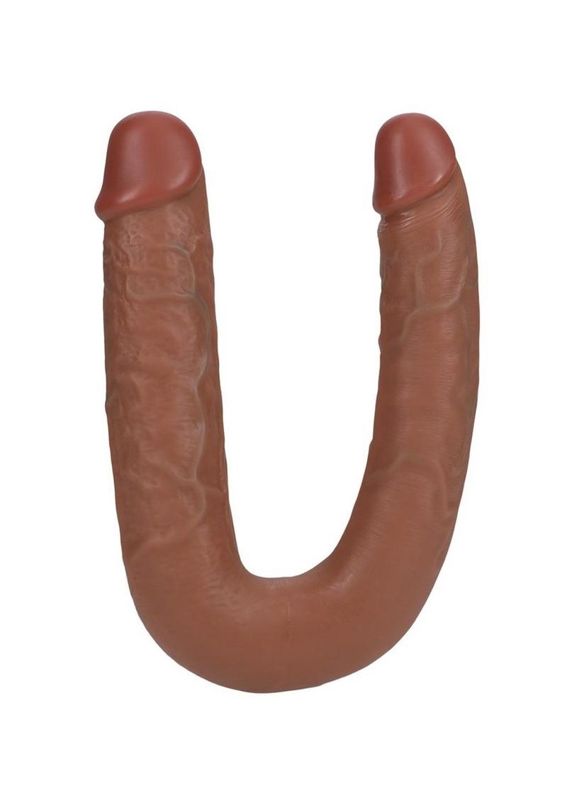 Realrock Ultra Realistic Skin U Shaped Double Dildo - Caramel - 9in