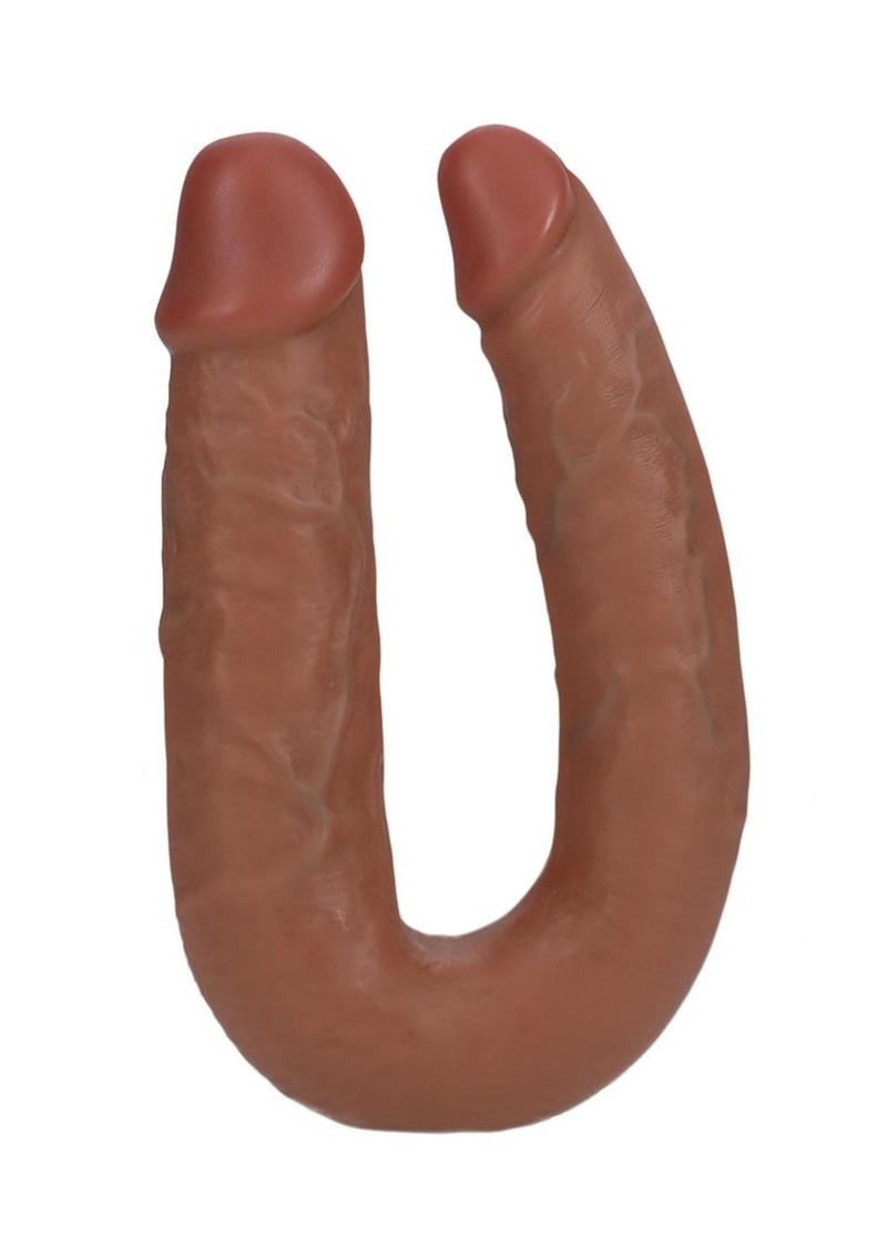 Realrock Ultra Realistic Skin U Shaped Double Dildo - Caramel - 5in