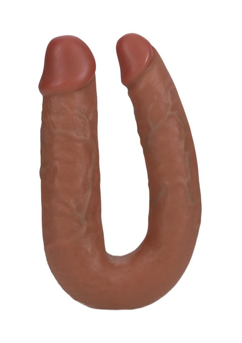 Realrock Ultra Realistic Skin U Shaped Double Dildo - Caramel - 7in