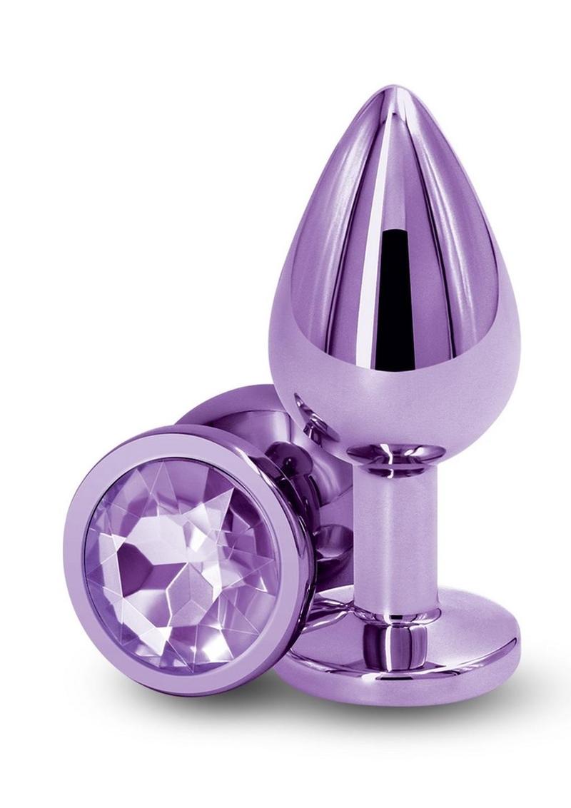 Rear Assets Aluminum Anal Plug - Metal/Purple - Medium